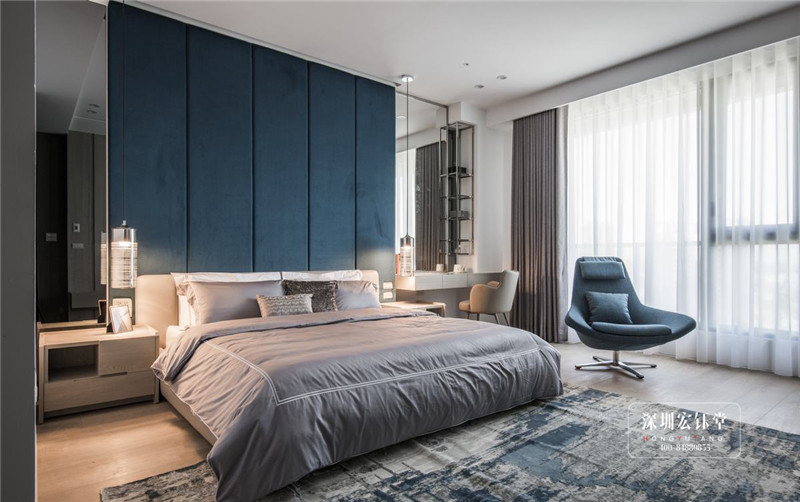 鄭州280平現代禪意萬公館別墅主臥裝修設計圖