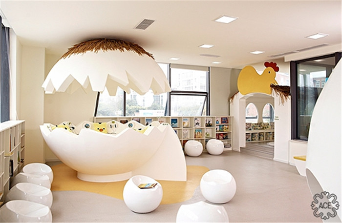 以蛋殼為主題的創意幼兒園閱讀游戲區裝修設計案例賞析 以蛋殼為主題的創意幼兒園閱讀游戲區裝修設計案例賞析