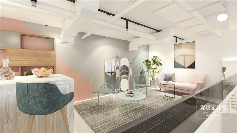 鄭州ONE+室內蹦極館休閑區裝修設計圖