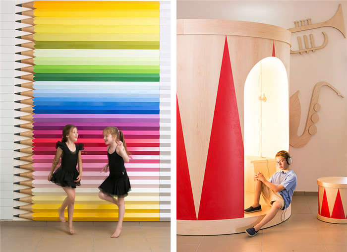 國外高端兒童芭蕾舞蹈幼兒園大廳裝修設(shè)計效果圖