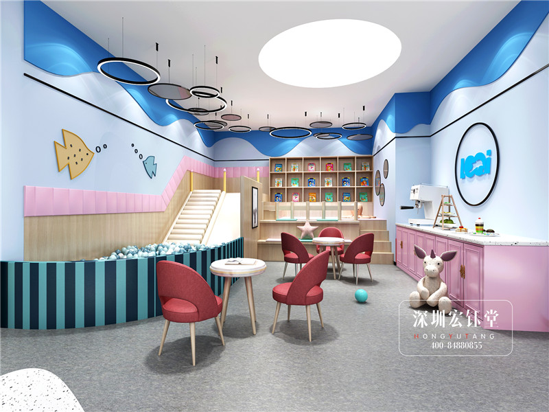 鄭州樂旗親子游泳館游樂區裝修設計效果圖 鄭州樂旗親子游泳館游樂區裝修設計效果圖