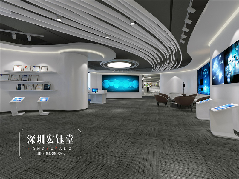 河南鷹豪科技公司辦公展廳設(shè)計(jì)效果圖 河南鷹豪科技公司辦公展廳設(shè)計(jì)效果圖