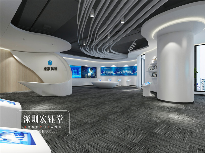 鄭州科技公司時尚展廳裝修設計效果圖