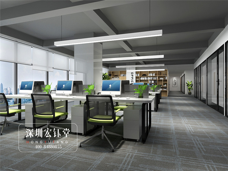 河南鷹豪科技公司辦公區(qū)裝修設計圖
