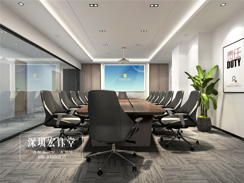 河南鷹豪科技公司會議室裝修設計圖