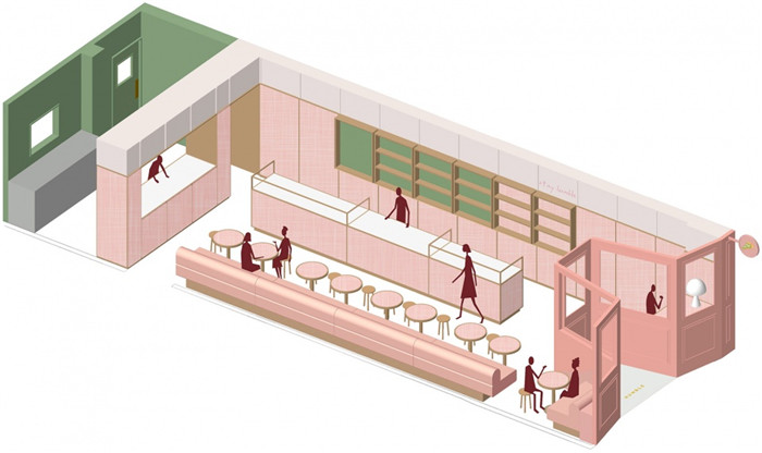 網紅咖啡廳裝修   Humble Pizza素食咖啡館裝修設計圖