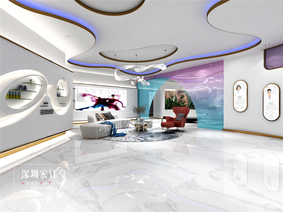 鄭州佑尓美醫療整形醫院接待展廳裝修設計效果圖-宏鈺堂作品