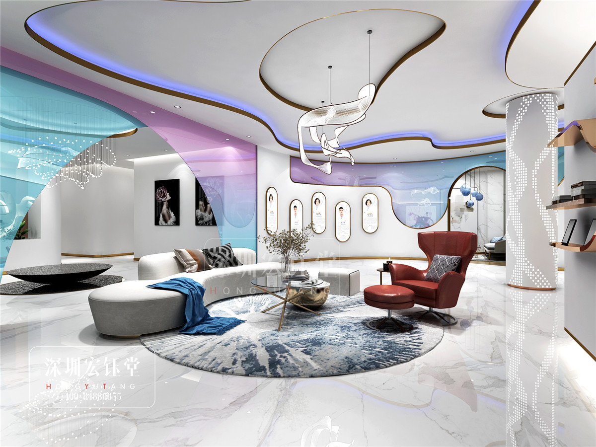 鄭州佑尓美醫療整形醫院大廳裝修設計效果圖-宏鈺堂作品