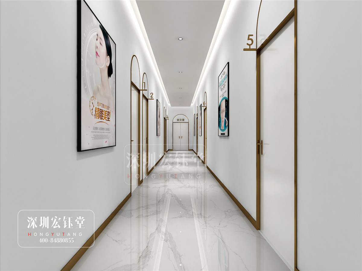 鄭州佑尓美醫療整形醫院走廊裝修設計效果圖-宏鈺堂作品