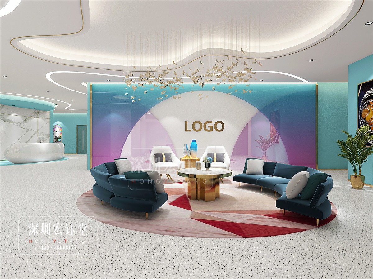 鄭州佑尓美醫療整形醫院二樓大廳裝修設計方案-宏鈺堂作品