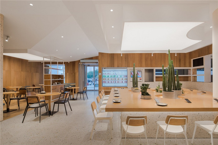 清新簡約的中式輕食快餐廳裝修設計案例 清新簡約的中式輕食快餐廳裝修設計案例