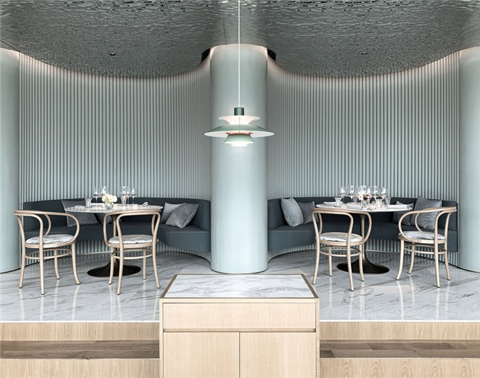 法式西餐廳卡座區設計圖