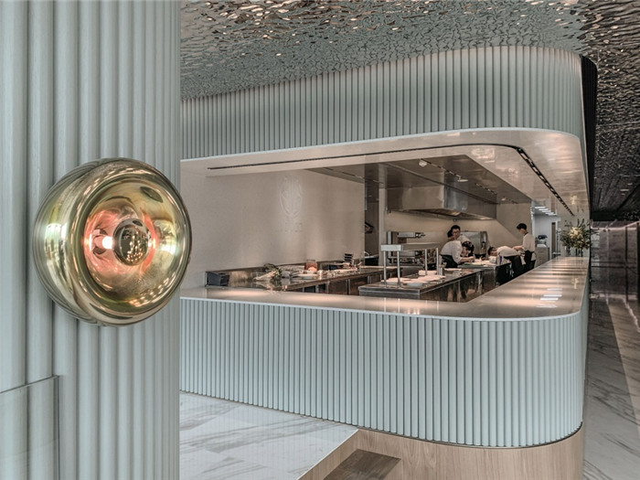 以河水為靈感的Rêver玥法式西餐廳明檔廚房設計圖