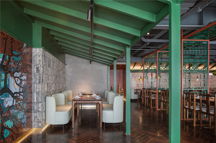 點卯小院兒新中式特色連鎖餐廳裝修設計實景圖