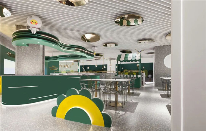 綠洲主題美而美牛排自助餐廳裝修設計實景圖