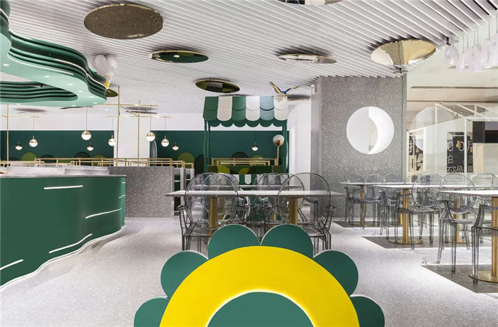 綠洲主題美而美牛排自助餐廳裝修設計方案
