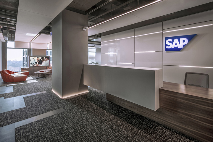 年輕多元的國(guó)外大型軟件科技公司辦公室前臺(tái)裝修設(shè)計(jì)圖