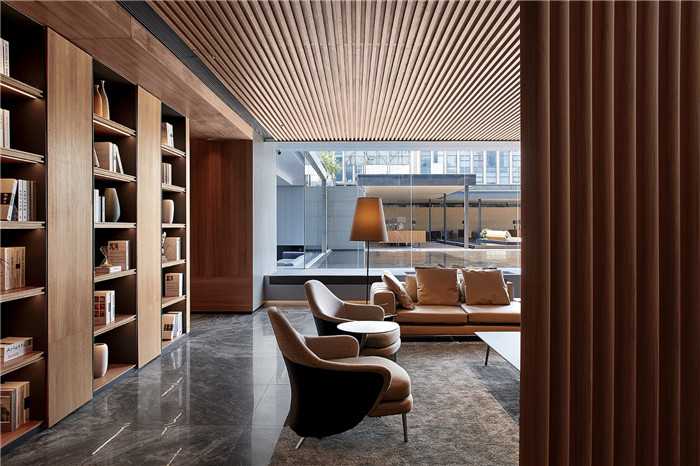 榮味-汀餐廳設計  現代雅致的高端餐飲會所休閑區裝修設計方案