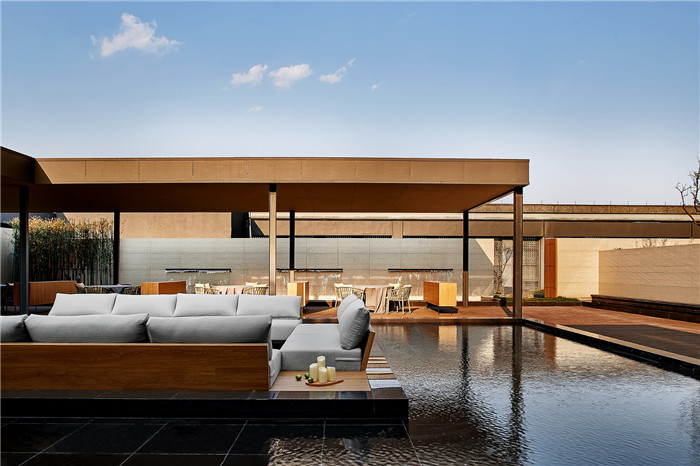 榮味-汀餐廳設計  現代雅致的高端餐飲會所戶外景觀裝修設計方案