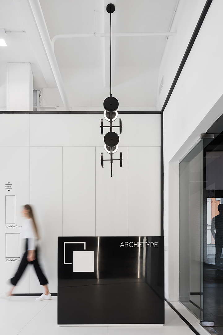 黑白極簡風ARCHETYPE石材展廳兼辦公前臺裝修設計方案