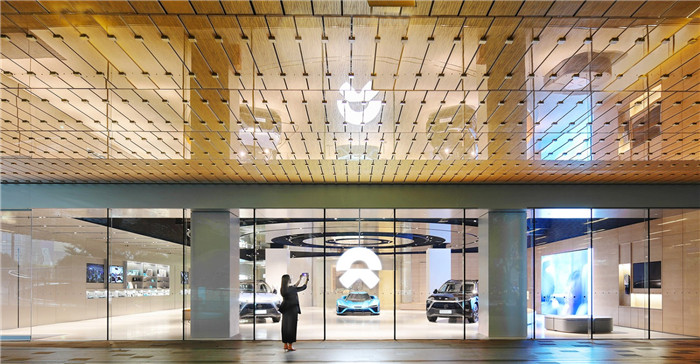 鄭州展廳裝修公司分享蔚來汽車用戶體驗(yàn)中心裝修設(shè)計(jì)方案