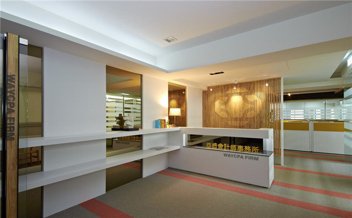 現代極簡風小型會計師事務所前臺裝修設計方案