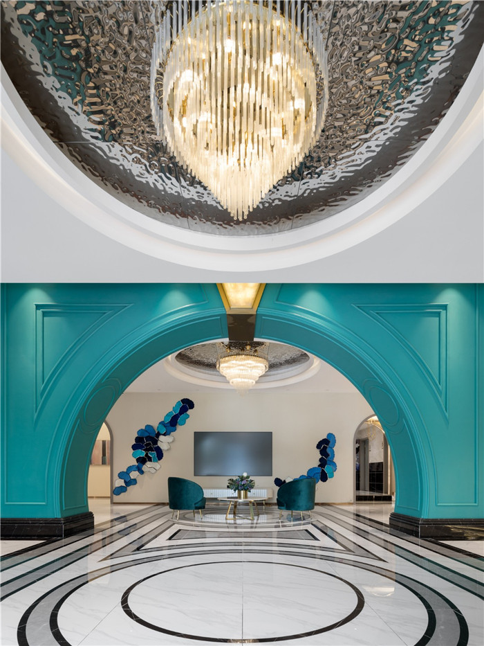 低調奢華風羽妃醫療美容醫院大廳裝修設計實景圖