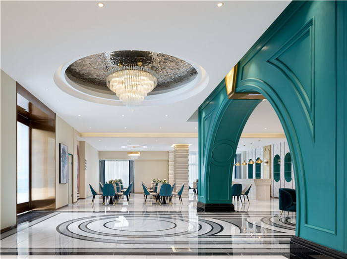 低調奢華風羽妃醫療美容醫院大廳洽談區裝修設計實景圖