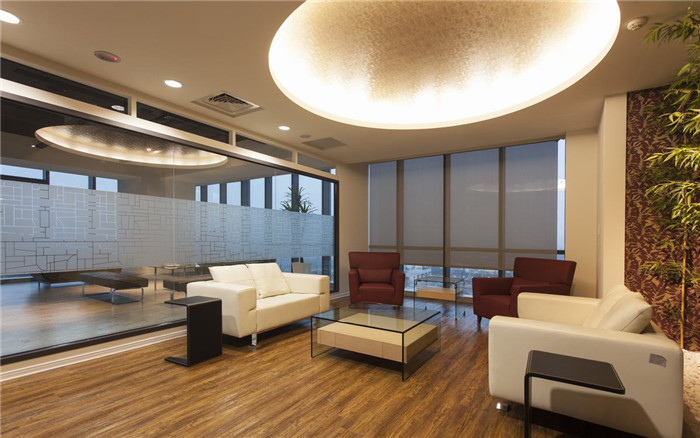3000平現代人文科技公司獨棟辦公樓VIP接待大廳裝修設計案例