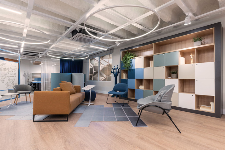 靈活時尚的國外辦公家具兼展廳裝修設計案例