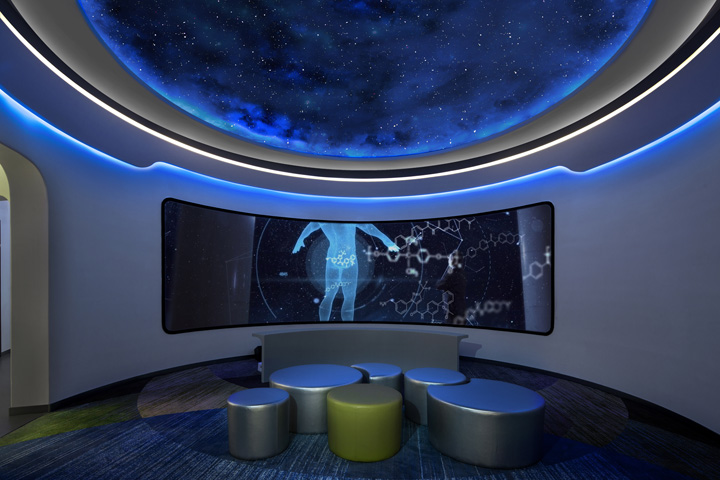 高科技生物公司辦公&多媒體展廳裝修設計實景圖