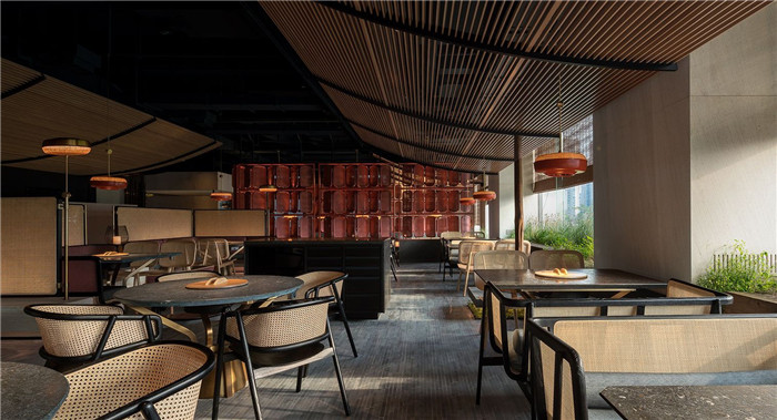 鄭州宏鈺堂推薦質樸安靜的淺喜火鍋店用餐區裝修設計方案