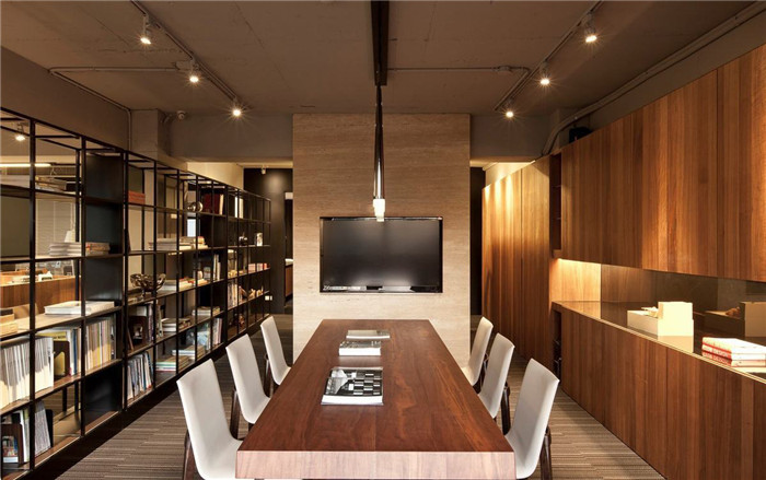 鄭州200平休閑工業風辦公室會議室裝修設計案例實景圖