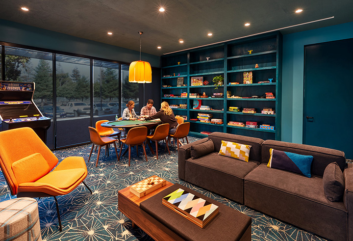 最受年輕人喜愛的軟件公司辦公室交流區裝修設計實景圖