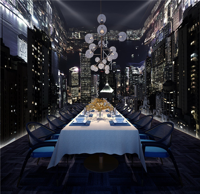 5D全沉浸式餐廳設計   溫哥華全聚德北京烤鴨店包房裝修設計方案