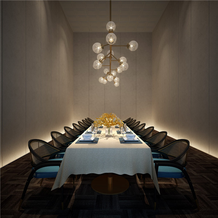 5D全沉浸式餐廳設計   溫哥華全聚德北京烤鴨店包房裝修設計方案