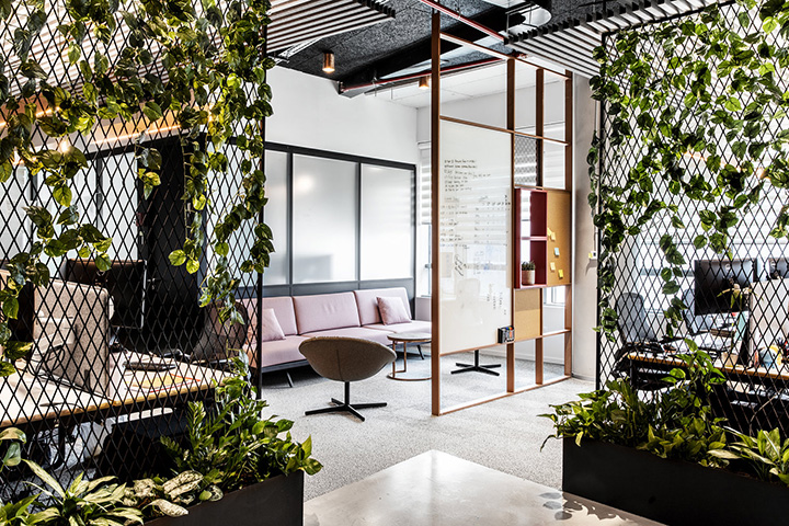 1400平綠色活力工業風游戲公司辦公室討論區裝修設計實景圖