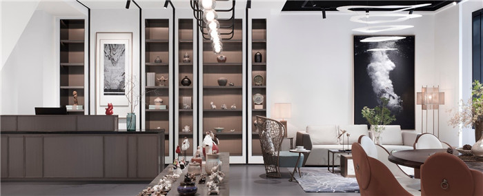 東方美學高端家居展廳裝修設計實景圖