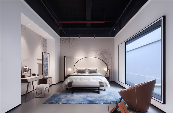 東方美學高端家居展廳展示區臥室裝修設計實景圖