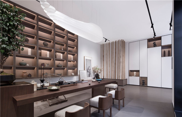 東方美學高端家居展廳茶歇區展示裝修設計實景圖