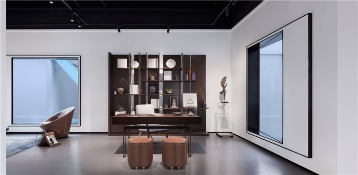 東方美學高端家居展廳書房展示區裝修設計實景圖