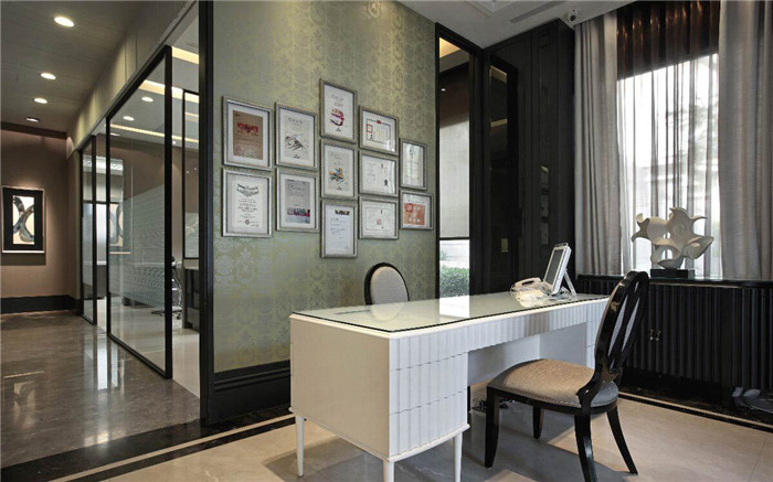 現(xiàn)代輕奢風(fēng)300平牙科診所接待臺(tái)裝修設(shè)計(jì)實(shí)景圖