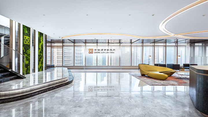 專業辦公裝修公司推薦中倫律師事務所前廳裝修設計案例