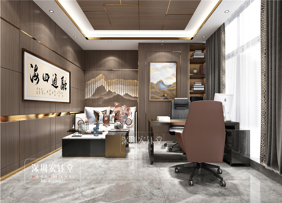 鄭州華融金融中心中式經(jīng)理辦公室裝修設計效果圖 鄭州華融金融中心中式經(jīng)理辦公室裝修設計效果圖