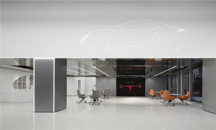 知名進口汽車集團總部辦公樓&展廳裝修設計案例