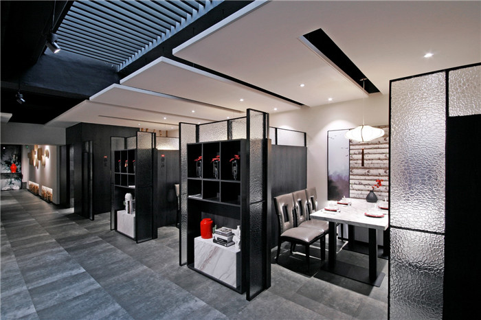 鄭州新中式水墨風中餐廳裝修設計案例