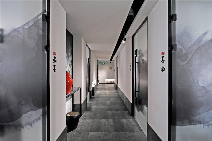 鄭州新中式水墨風中餐廳裝修設計方案