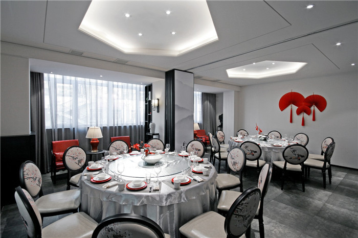 鄭州新中式水墨風中餐廳包廂裝修設計方案