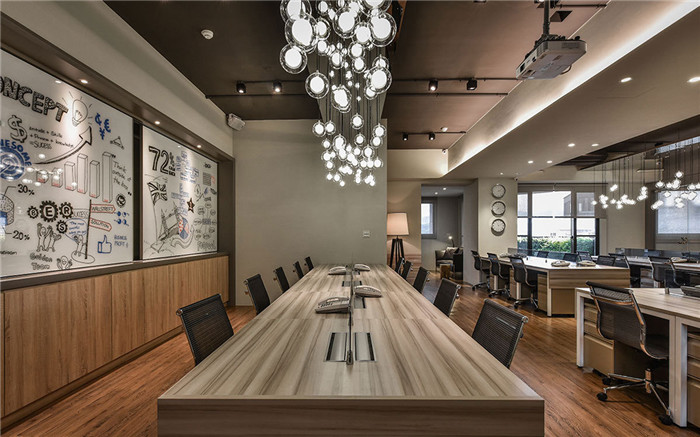 鄭州高端國際金融公司辦公室辦公區裝修實景圖