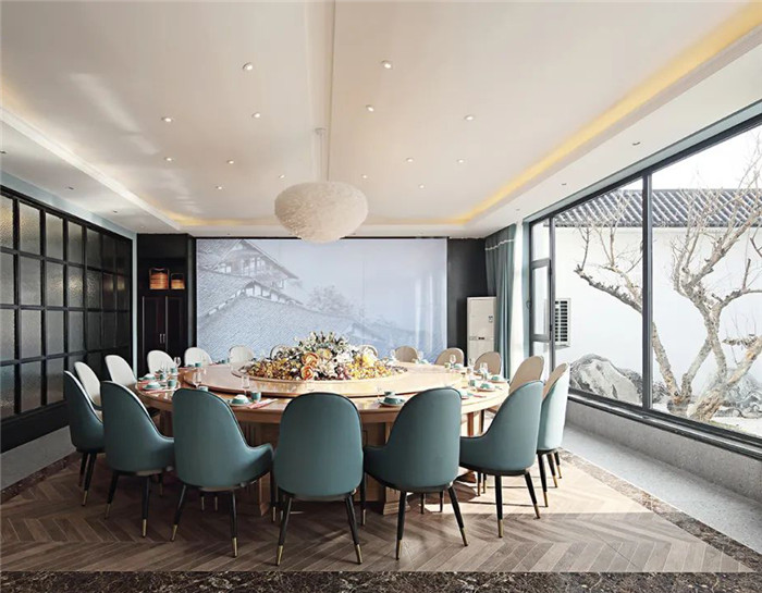 新中式現代混搭風連鎖川菜餐廳包房裝修設計方案